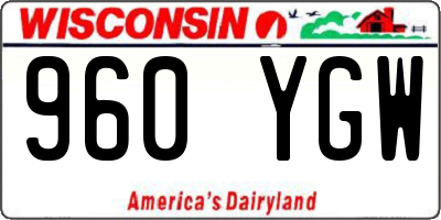 WI license plate 960YGW