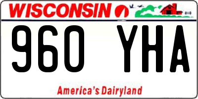 WI license plate 960YHA