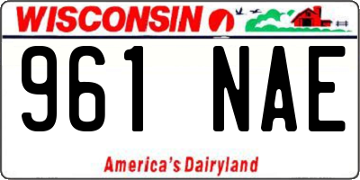 WI license plate 961NAE