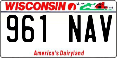 WI license plate 961NAV