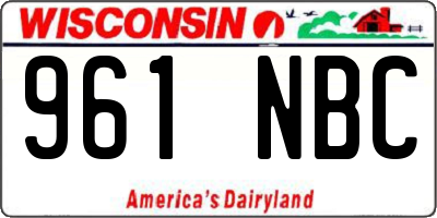 WI license plate 961NBC