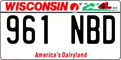 WI license plate 961NBD