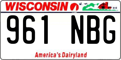 WI license plate 961NBG