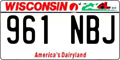 WI license plate 961NBJ