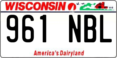 WI license plate 961NBL