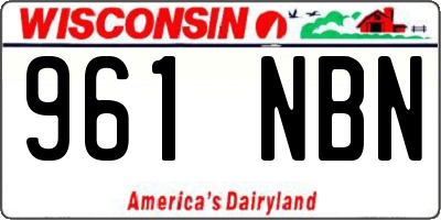 WI license plate 961NBN