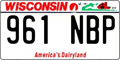 WI license plate 961NBP