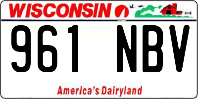 WI license plate 961NBV