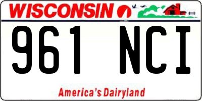 WI license plate 961NCI