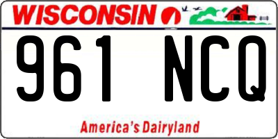 WI license plate 961NCQ