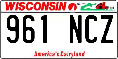 WI license plate 961NCZ