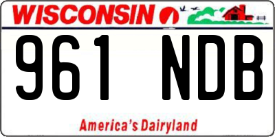 WI license plate 961NDB