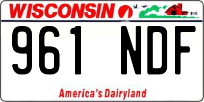 WI license plate 961NDF