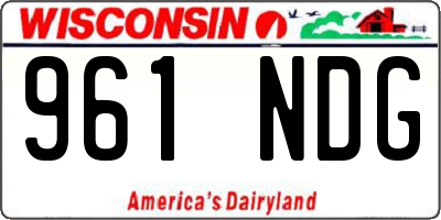 WI license plate 961NDG