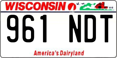 WI license plate 961NDT