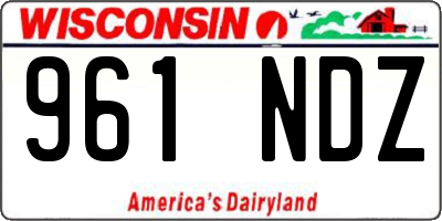 WI license plate 961NDZ
