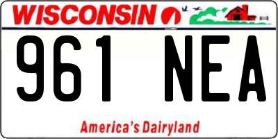 WI license plate 961NEA