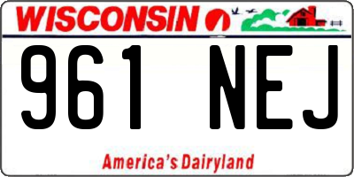 WI license plate 961NEJ