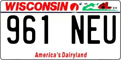WI license plate 961NEU