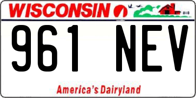 WI license plate 961NEV