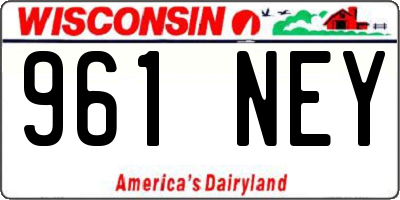 WI license plate 961NEY