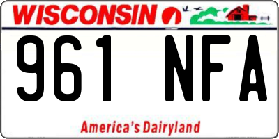 WI license plate 961NFA