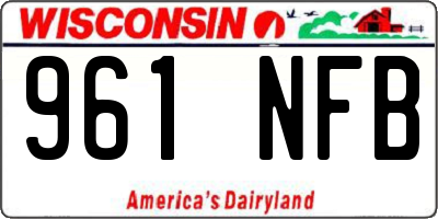 WI license plate 961NFB