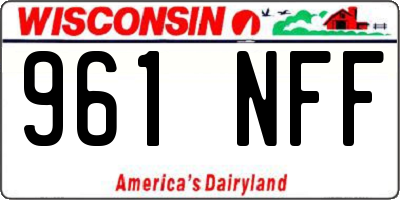 WI license plate 961NFF