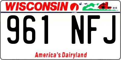 WI license plate 961NFJ