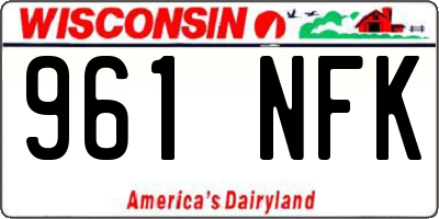 WI license plate 961NFK