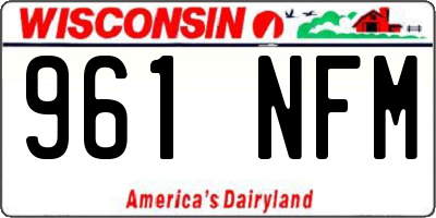 WI license plate 961NFM