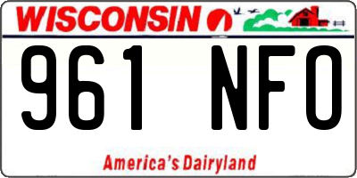 WI license plate 961NFO