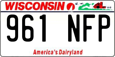 WI license plate 961NFP