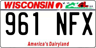 WI license plate 961NFX