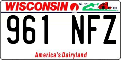 WI license plate 961NFZ