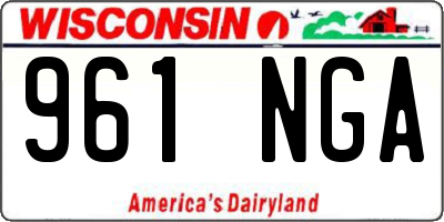 WI license plate 961NGA