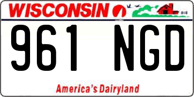 WI license plate 961NGD