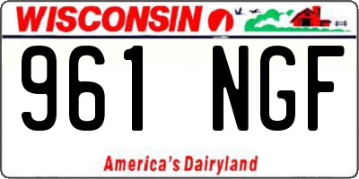 WI license plate 961NGF