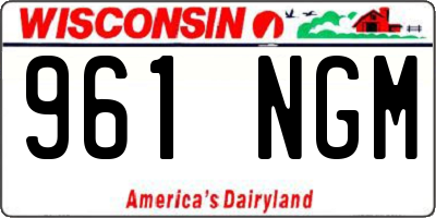 WI license plate 961NGM
