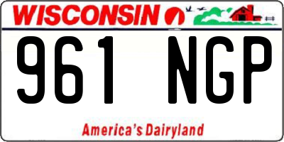WI license plate 961NGP