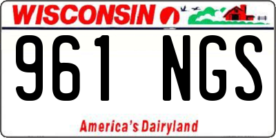 WI license plate 961NGS