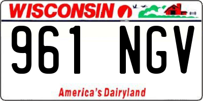 WI license plate 961NGV