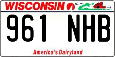 WI license plate 961NHB
