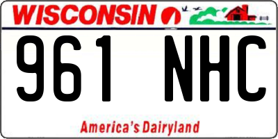 WI license plate 961NHC