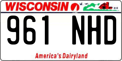 WI license plate 961NHD