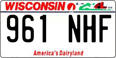 WI license plate 961NHF