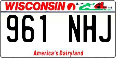 WI license plate 961NHJ