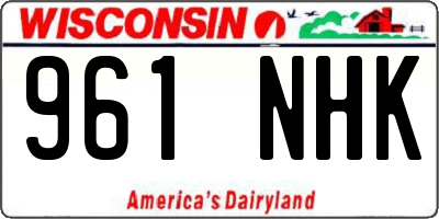 WI license plate 961NHK