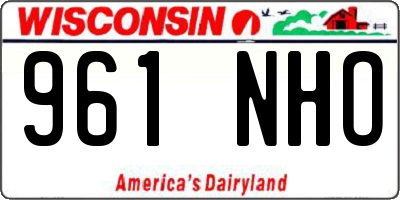 WI license plate 961NHO