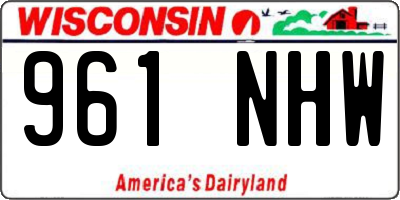 WI license plate 961NHW